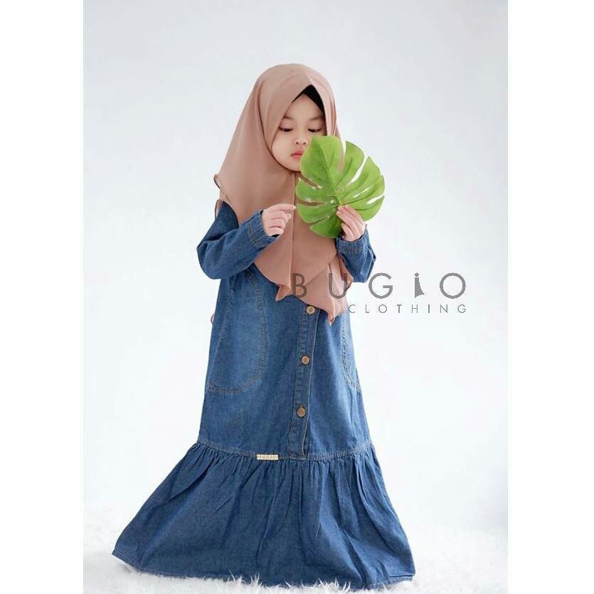 mermaid denim | gamis denim anak by bugio ori