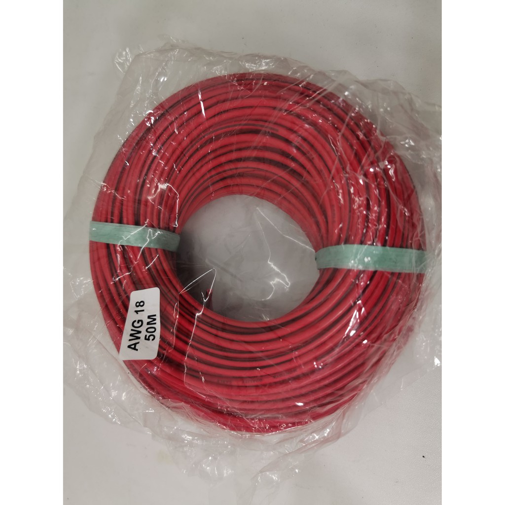 Kabel listrik Tunggal Serabut AWG 18 panjang 50 mtr per roll