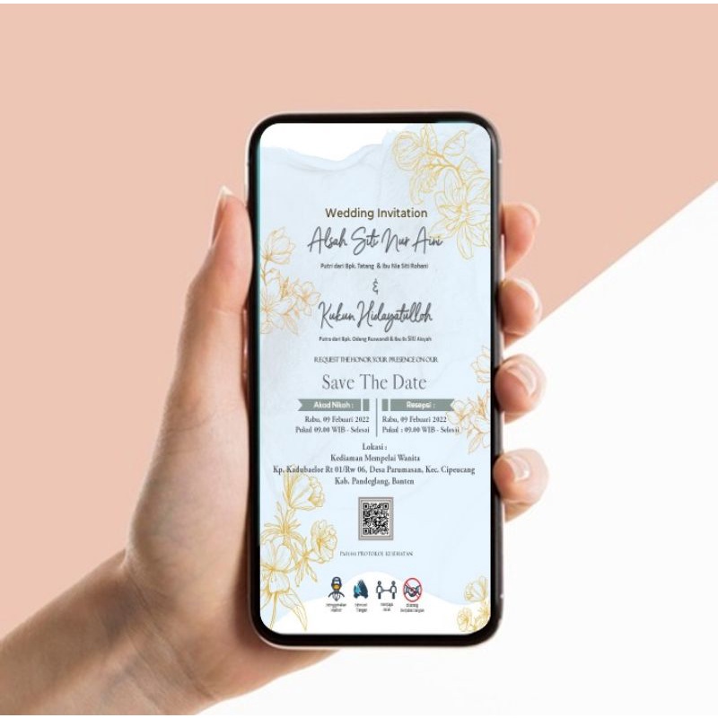 undangan digital pernikahan/engagement murah kekinian full layar