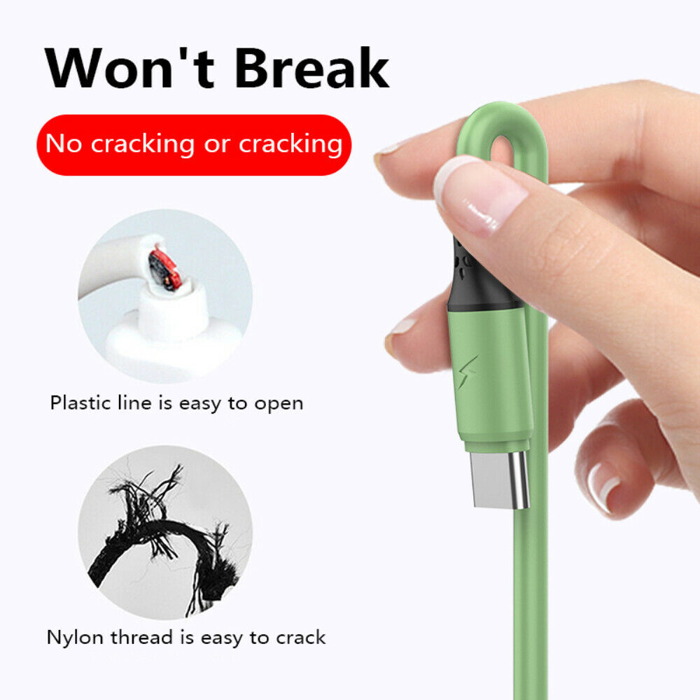 Universal Portable Silicone 3 in 1 Micro USB Type-c Mobile Phone Charger Cable Cord/Android iPhone Fast Data Line Cable Charging