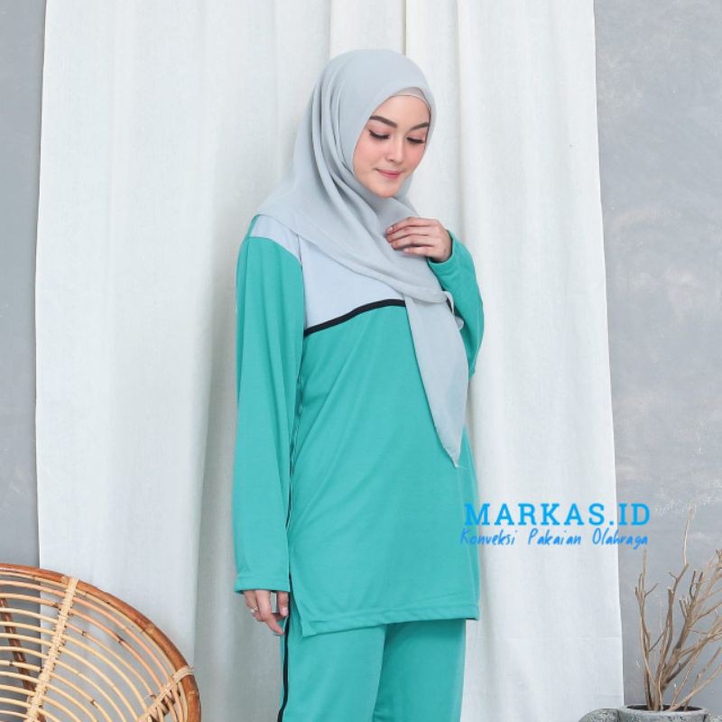 Baju Senam Olahraga Wanita Model Semi Tunik Terbaru