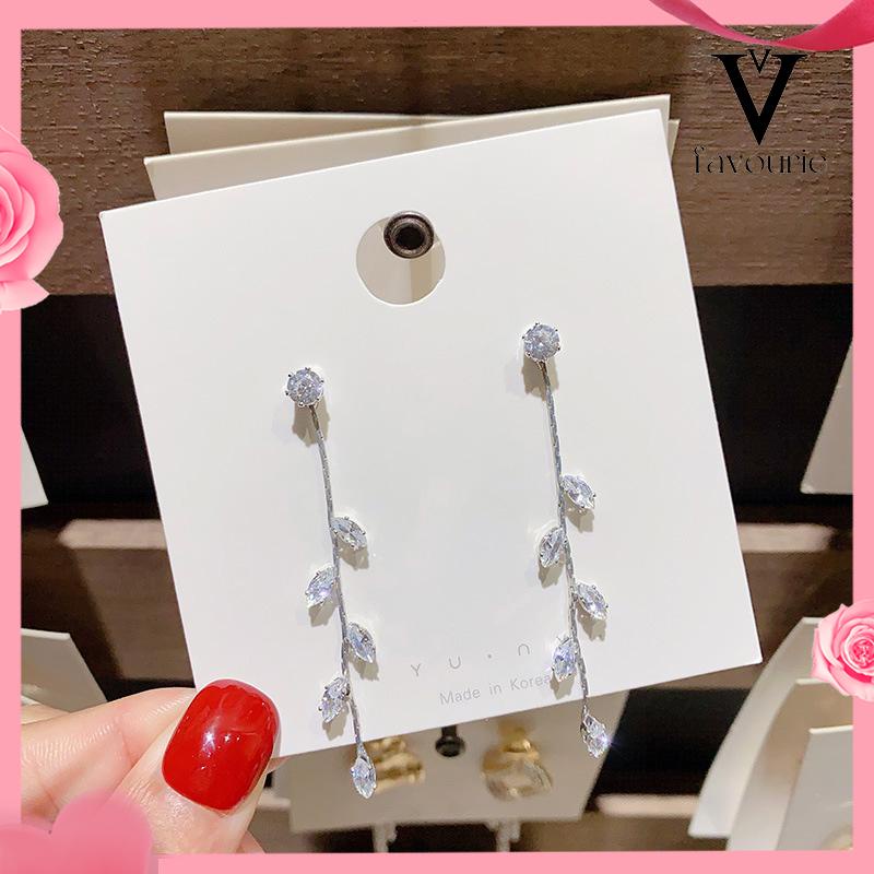 [COD]S925 Silver Willow Earrings Wanita Temperamen Anting Rumbai Panjang Sederhana-FA
