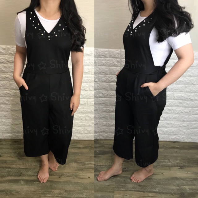 Midi Jumpsuit Pearl 7/8 Overall Kulot Korean Jumpsuit Wanita Trendy