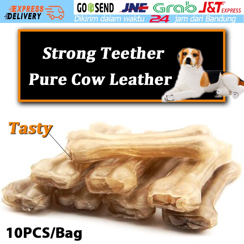 10PCS Tulang Anjing Gigit Natural Press Bone Mainan Makanan Anjing Cemilan Snack Aksesoris Anjing