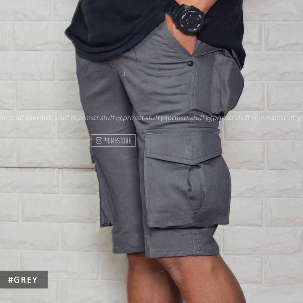 Celana Cargo Pendek Pria Bahan Kanvas Ukuran Big Size 36-42