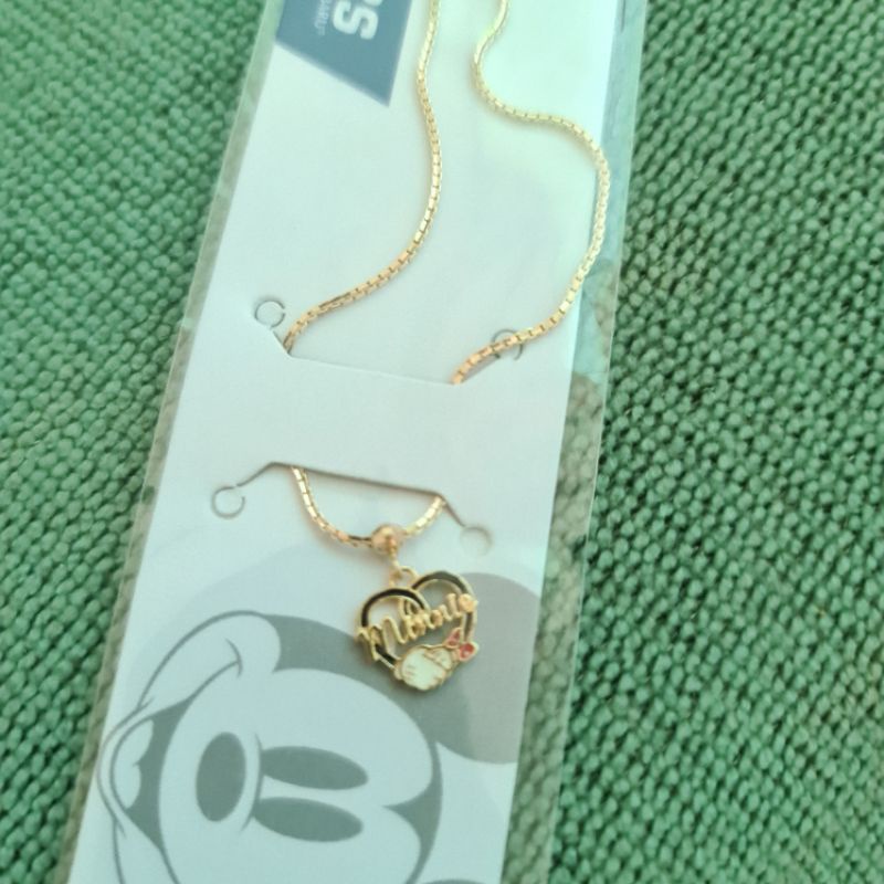 kalung anak, Gelang rantai dan Anting anak dewasa minnie love salaman UBS kadar 375 8k 9K 420