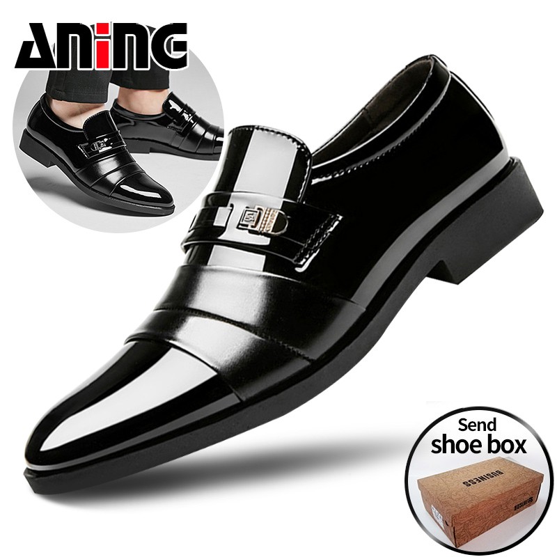 Sepatu Pantofel Pria Pantofel Hitam Pria Sepatu Pantopel Fantofel Kulit Kerja Sepatu pernikahan -