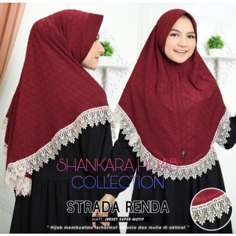 Jilbab Instan Jersey Strada Renda / Hijab Instan Jersey Strada Terbaru 2022