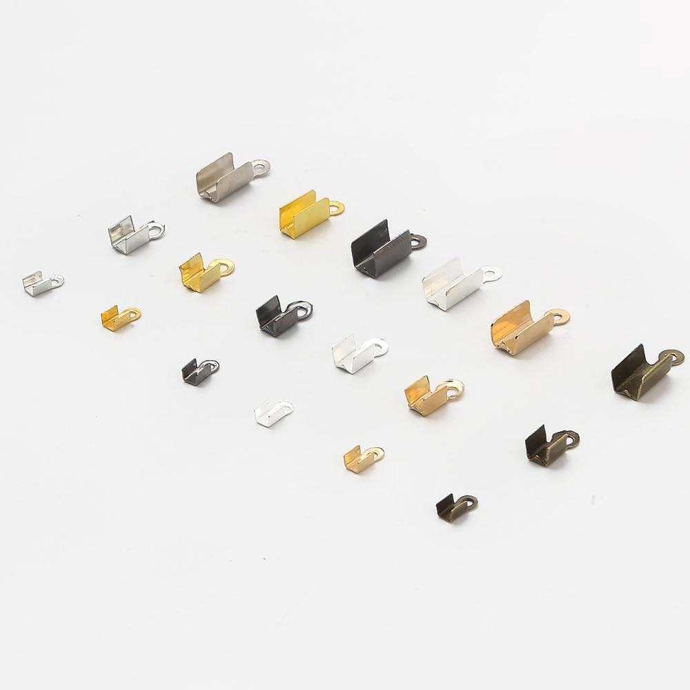 200 Pcs Klip Konektor Manik-Manik Model Lipat Bahan Besi Untuk Membuat Perhiasan Kalung Gelang