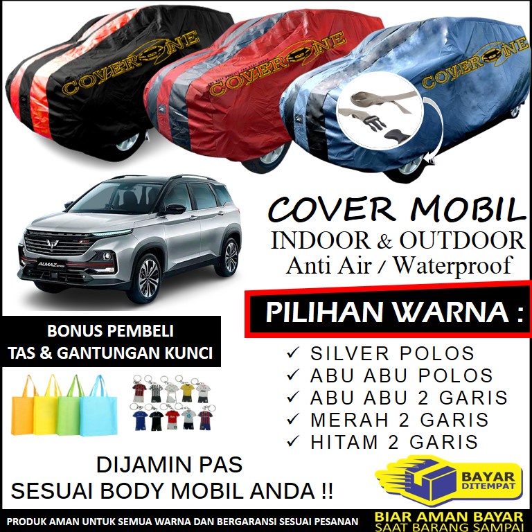 Selimut Sarung Body Cover Mobil Wuling Almaz / Mantel Penutup Mobil Wuling Almaz / Cover Mobil Outdoor Indoor / Selimut Mobil / Sarung Mobil / Cover Mobil Waterproof Anti Air Free Pengikat Ban