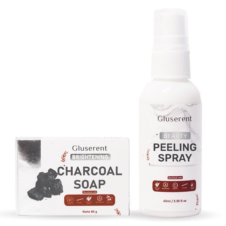 Peeling Spray Badan dan Sabun Pemutih Badan Gluserent Pencerah Kulit 100% BPOM