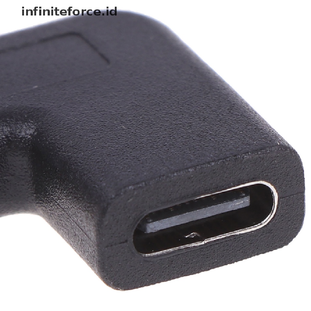 (Infiniteforce.Id) Konverter Usb 3.1 Tipe C Male Ke Female Sudut Kanan 90 Derajat