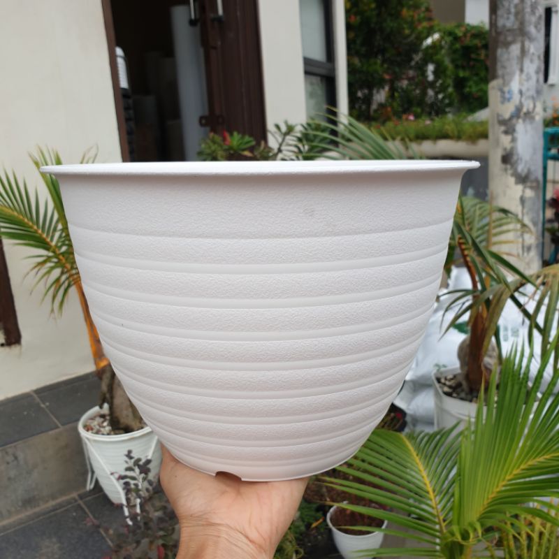 POT SUPER TAWON ST UK 24 diameter 24cm pot bunga tawon putih warna warni bagus murah berkualitas