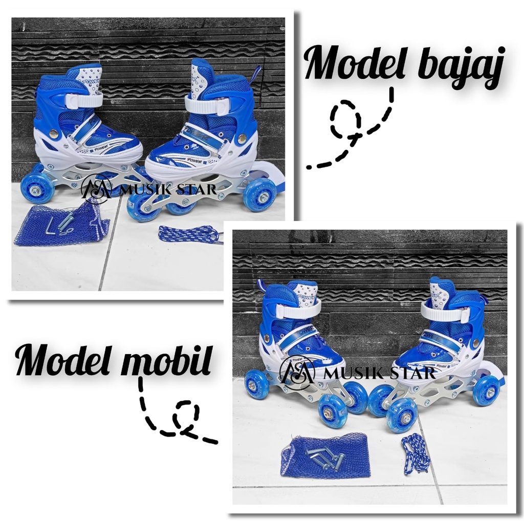 SEPATU RODA ANAK DAN DEWASA UNTUK PEMULA  MODEL MOBIL BONUS KUNCI L