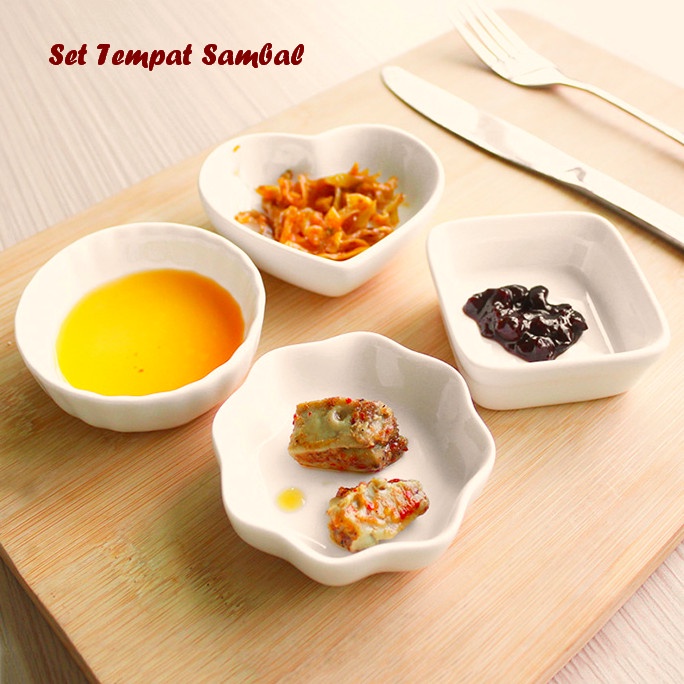 

Sambal-Aneka- Set Tempat Sambal ( 1 Set Isi 4 Pcs Motif Berbeda, Bahan Keramik) -Aneka-Sambal.