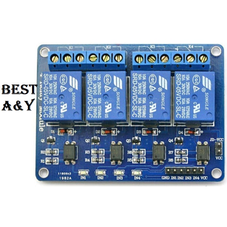 Relay Modul 4 Channel 10A 250VAC 30VDC Optocoupler for ARDUINO dll