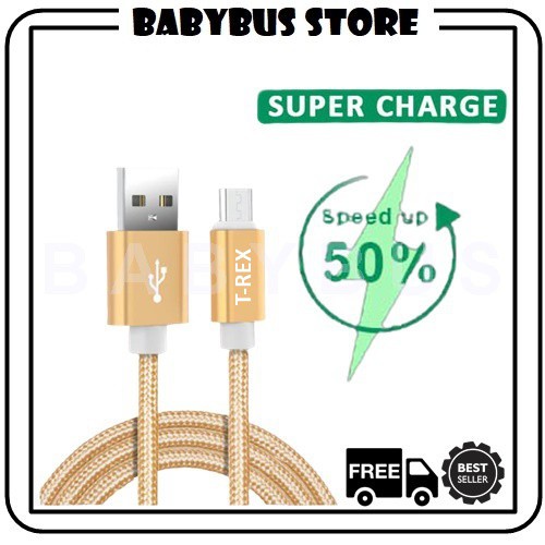 BBS Kabel Data Nylon Braided Cable Data Fast Charging Cable / Micro USB &amp; Lightning / Android &amp; iPhone / Kabel Cas hp