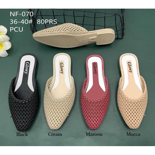 Sandal Slop Wanita Motif Rajut Jelly Winola Collection 070-1L