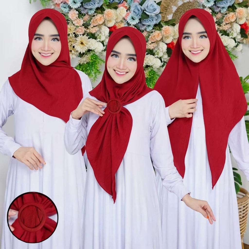 Segitiga Instan Gesper Airflow Kerudung Segitiga Pad Instan Crinkle Airflow Pasar Hija'b