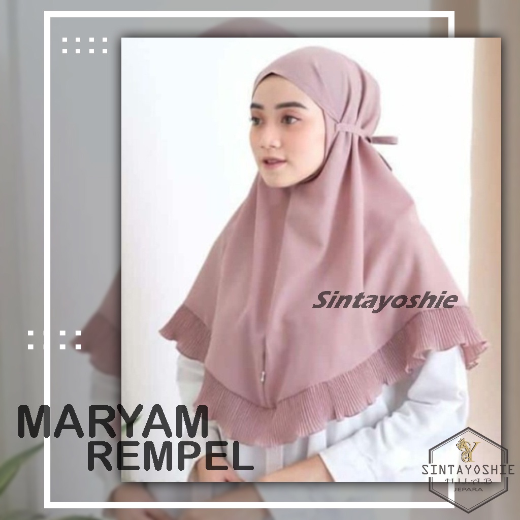 Bergo Rempel Plisket Kombinasi Lidi Maryam Hijab jilbab Instant