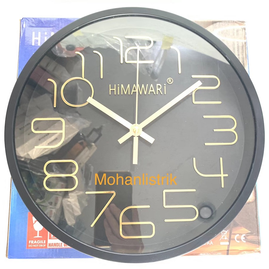 Jam Dinding Mewah Modern Minimalis HIMAWARI 12&quot; 30CM Tidak Berisik Murah