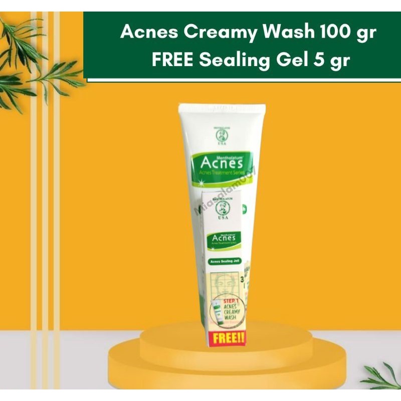 ACNES CREAMY WASH 100 gr FREE SEALING GEL 5 gr