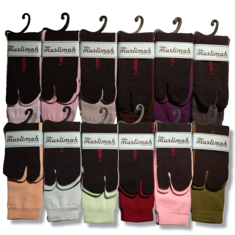 XAKA kaos kaki  jempol nilon telapak hitam MUSLIMAH DEWASA