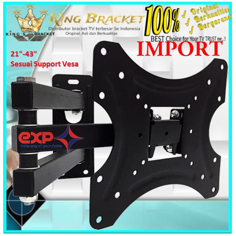 Bracket TV TCL 14 s/d 43 inch 6 ARAH FULL BESI SUPER KOKOH GARANSI 100% ORI