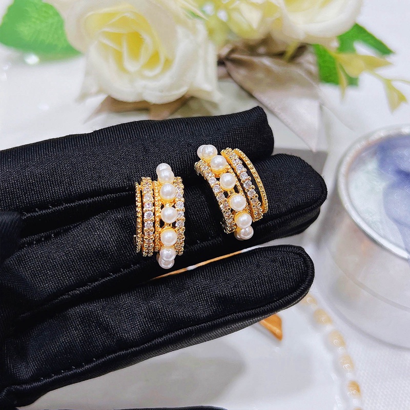 Anting Mutiara Berlian Gaya Retro Untuk Wanita