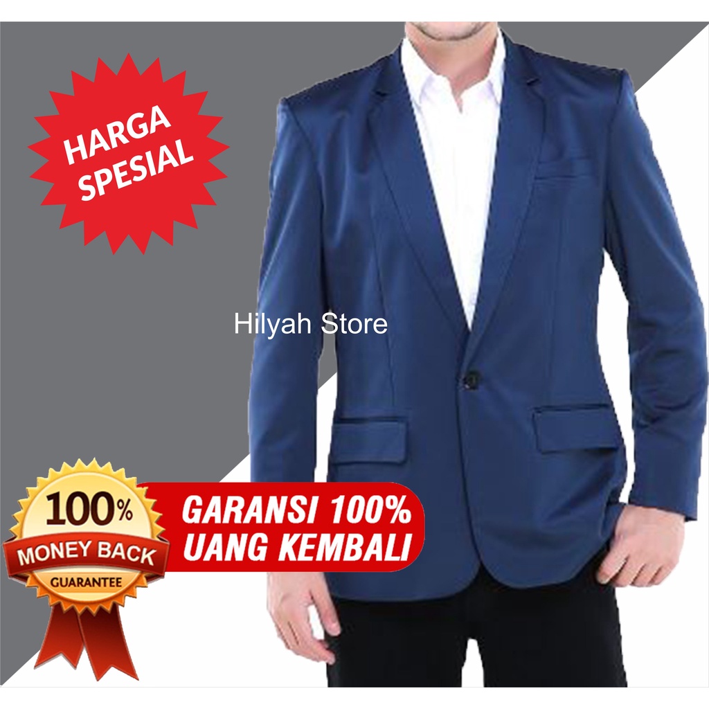 (BISA COD) Terlaris Jas pria Navy / Jas formal biru navy / Jas wisuda / Jas sekolah / jas osis / jas