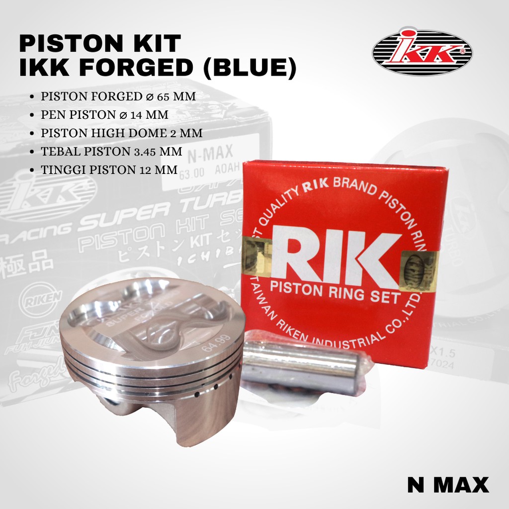 Piston IKK nmax aerox vespa 65 pin 14 forged blue