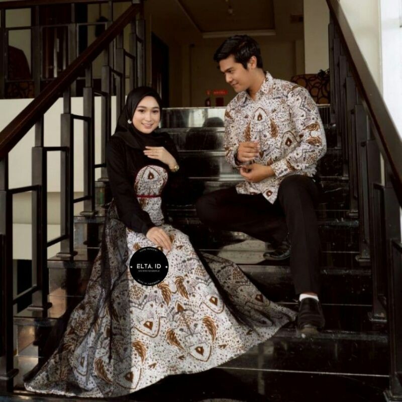 Gamis Couple Brukat Lebaran, Gamis Syar'i 2021, Baju Couple Lebaran Terbaru, Seragam Gamis Lebaran