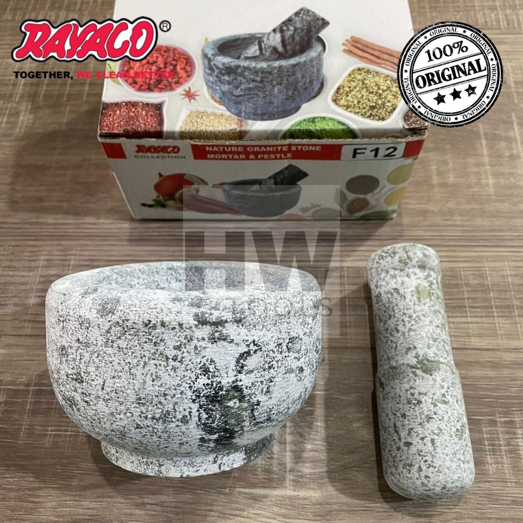 ALAT PENUMBUK BUMBU SAMBAL OBAT MORTAR LUMPANG BATU GRANIT RAYACO F12