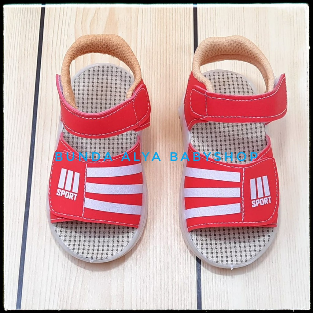 Sendal Anak Laki Laki Umur 1 2 3 4 Tahun MERAH Alas Karet - Sandal Anak Cowok Anti Licin SIze 22 - 30 ANti Licin