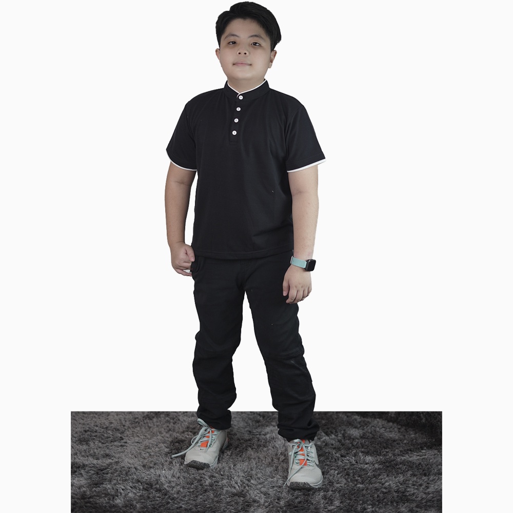 Kaos Lengan pendek Anak Laki kerah mandarin model Terbaru - XSHOP Delvin SS