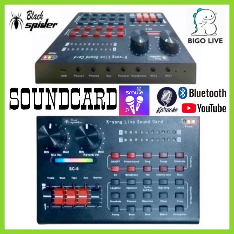 Soundcard Blackspider SC 9 Bluetooth Live Broadcasting Blackspider SC9