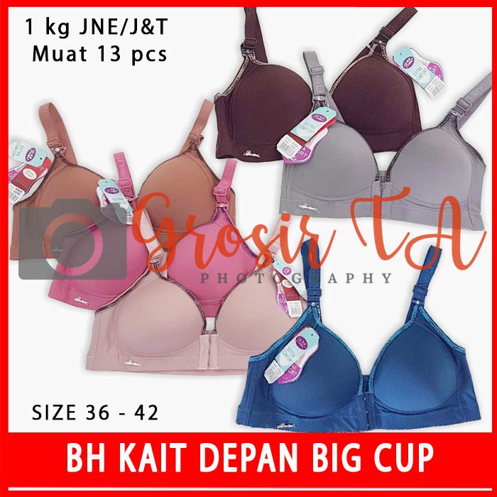 GTA Piaoli Push Up Bra Bh Wanita Kait Depan Busa Cup Besar Bahan Lembut Size 36, 38, 40, 42 -GTA0240