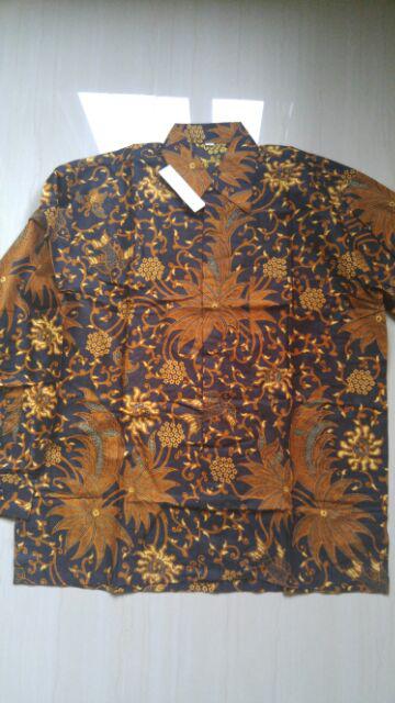 Kemeja Batik Pria Lengan Panjang Motif Strimint