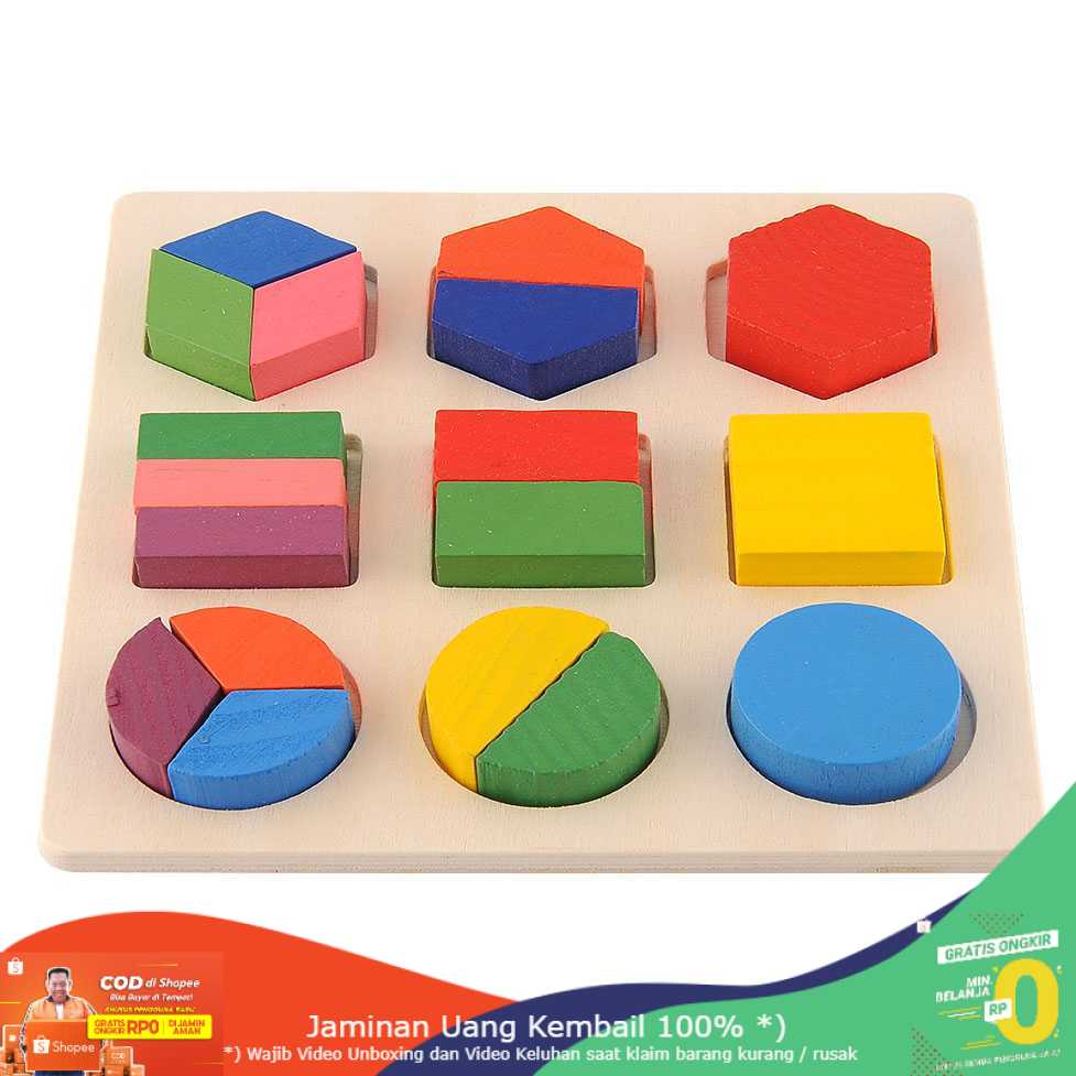 (BISA COD) RVOSTR Diikamiiok Mainan Balok Puzzle 3D Geometry Anak - TOY01