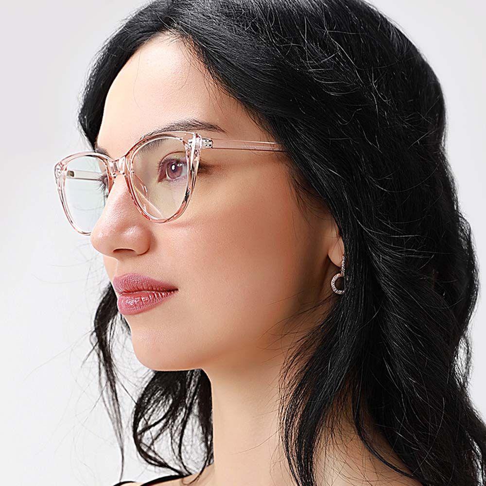 Agustinina Kacamata Cat Eye Elegan Untuk Wanita Motif Leopard Warna-Warni Fashion Eyewear Hitam Kacamata Palsu