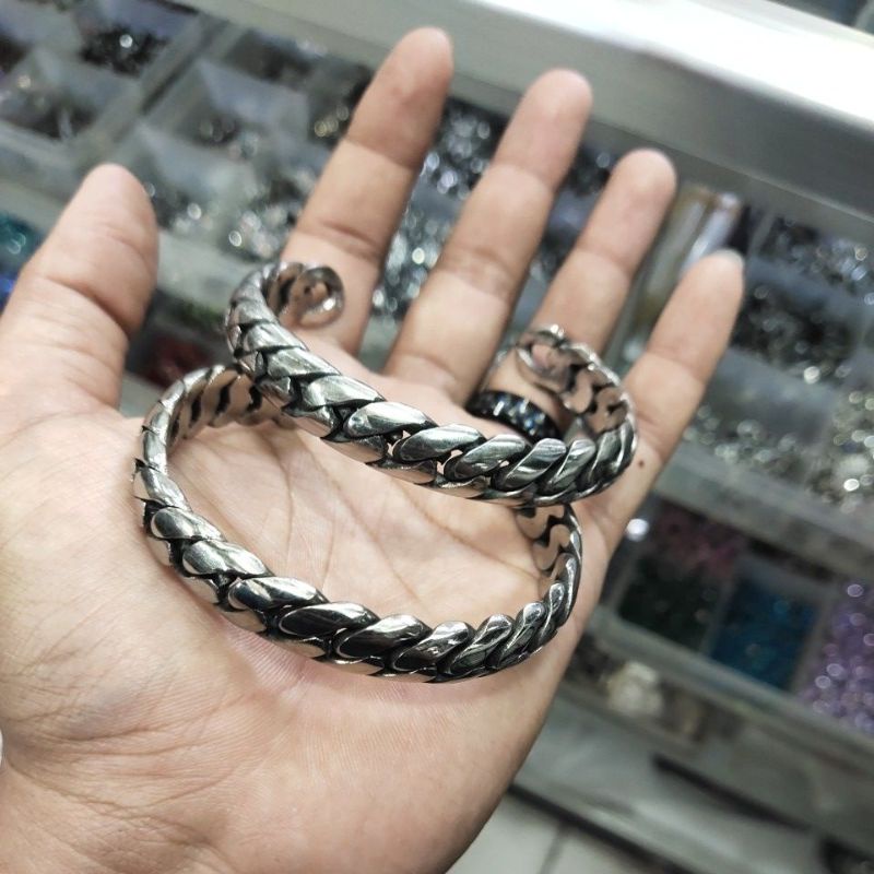 Gelang Baja Putih/Monel