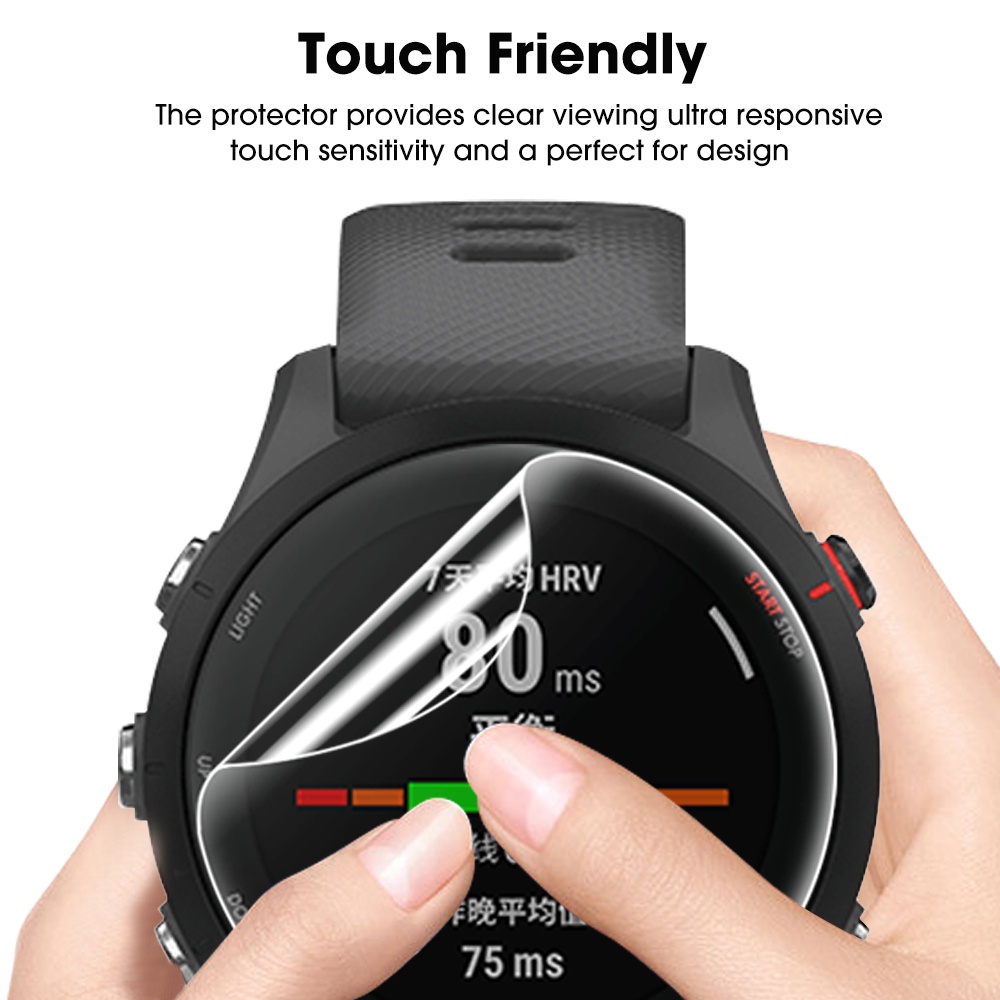 Film Pelindung Layar Bahan TPU Hydrogel Full Curved Flexible Untuk Smartwatch Garmin Forerunner 255