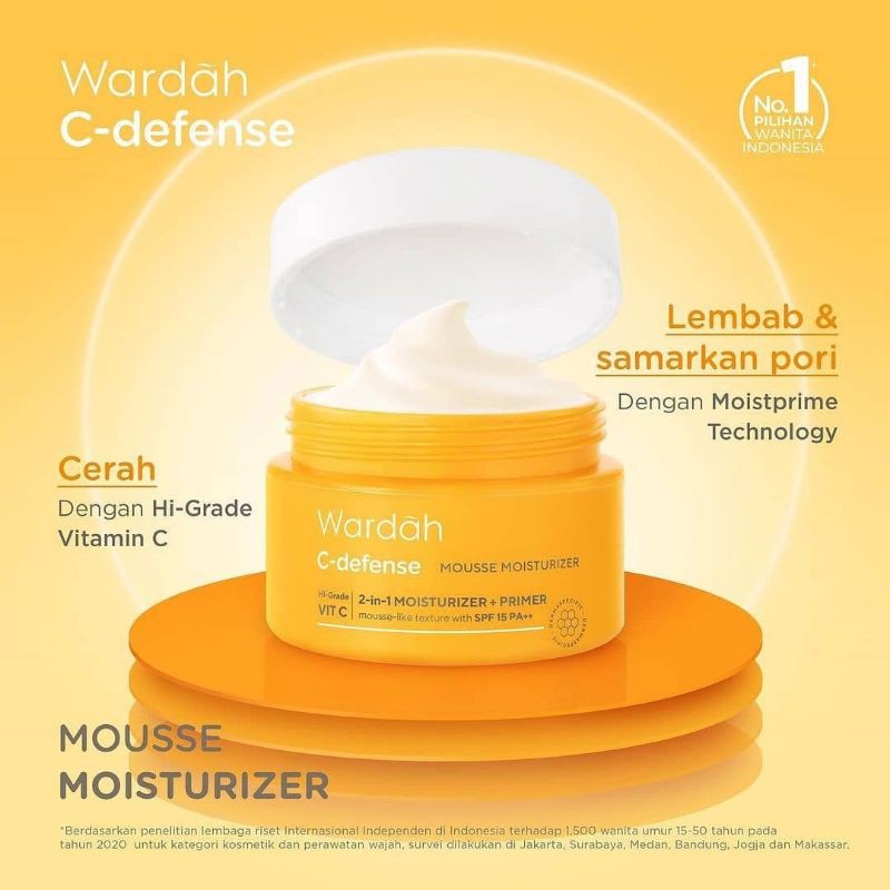 WARDAH C-DEFENSE MOUSSE MOISTURIZER 30gr / WARDAH MOISTURIZER 2IN1 / PELEMBAB WARDAH C-DEFENSE