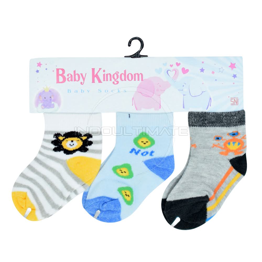 3in1 Kaos Kaki Bayi Baru Lahir (0-12 Bulan) Baby Kingdom SNI Newborn [PILIH MOTIF]  Baby Sock Kaos Sarung Tangan kaki Bayi Laki-laki KKA-503 KKA-513