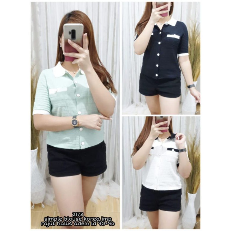 Blouse korea import Rajut halus 2173