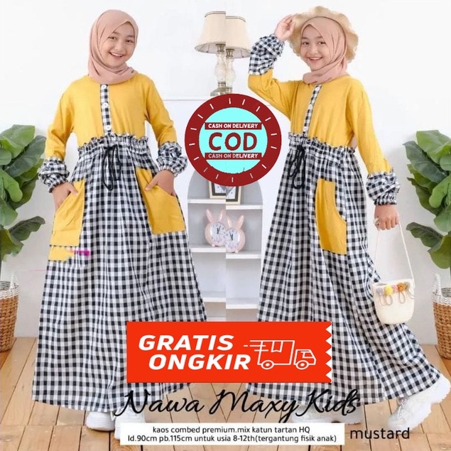 TERBARU !! Nawa Maxy Kids / Baju Syari Anak Perempuan Terbaru 2022 / gamis terbaru 2022 modern lebaran kekinian / Baju Muslim Anak Ukuran Tanggung 5-15 Tahun / Baju Gamis Anak Wanita / Gamis Anak Bahan moscrepe / Baju Muslim Remaja Umur 12 Tahun / COD