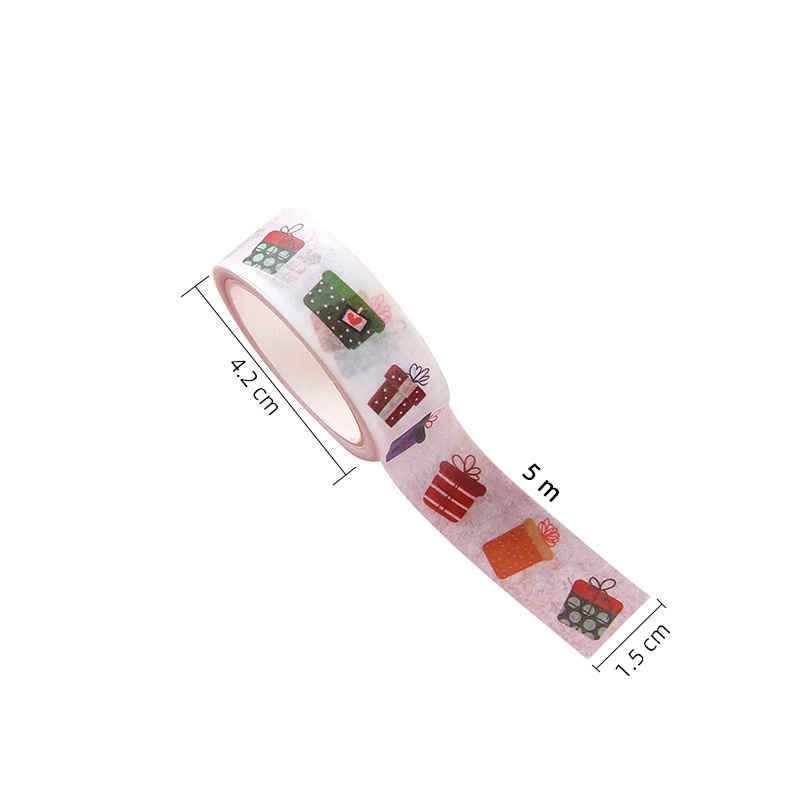 Stiker Kertas / Selotip Washi Gambar Kartun Natal Untuk Dekorasi Diy