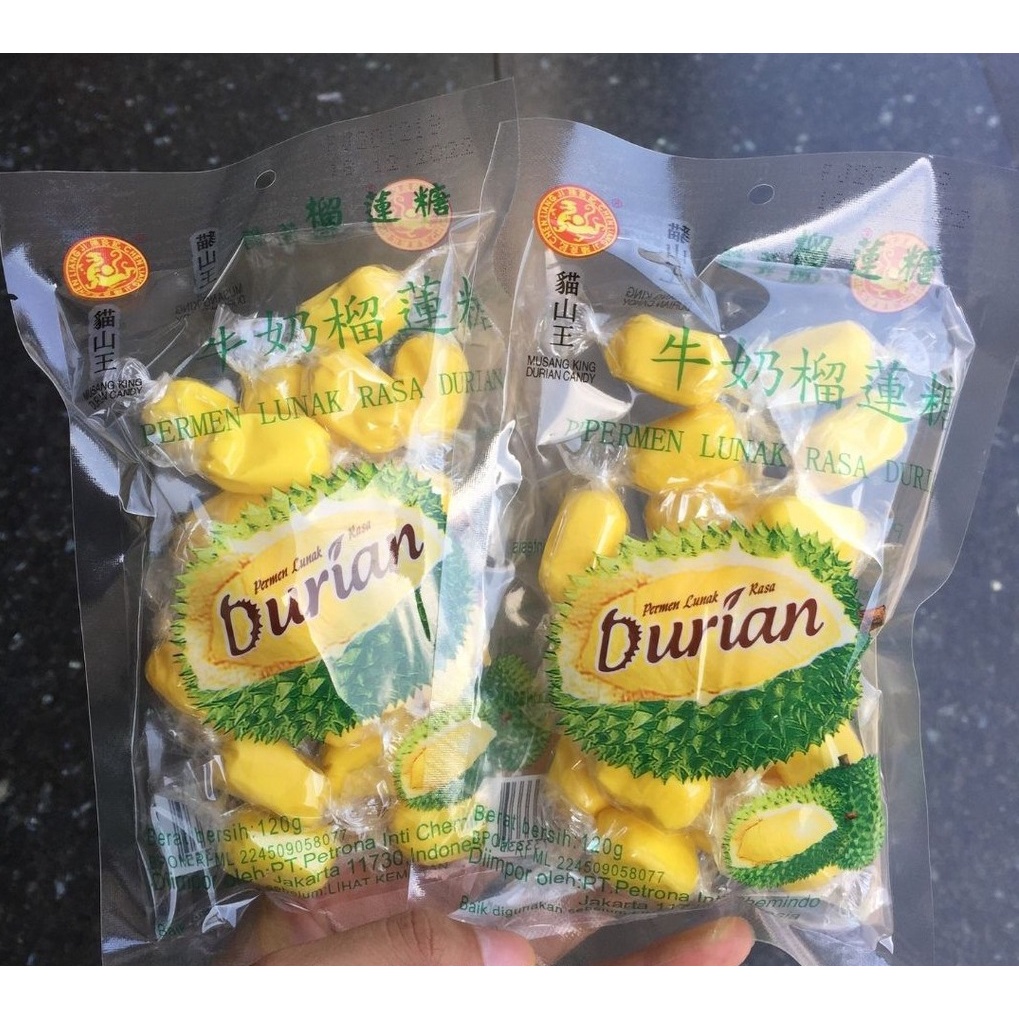 Permen Lunak Rasa Durian Musang King 120g 猫山王牛奶榴莲糖