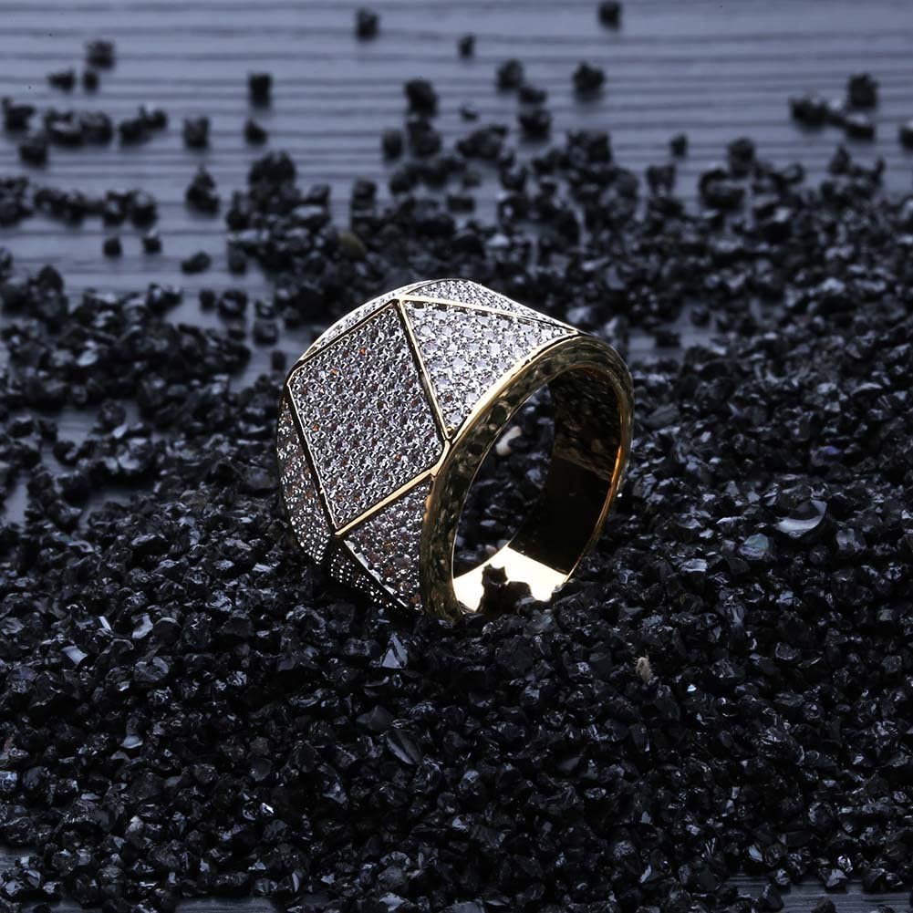 Hu Hu Hu Hu Hu Alat Bantu Pasang Kacamata♡ Cincin Pria Desain Geometri Hias Berlian Imitasi Untuk Pestahadiah