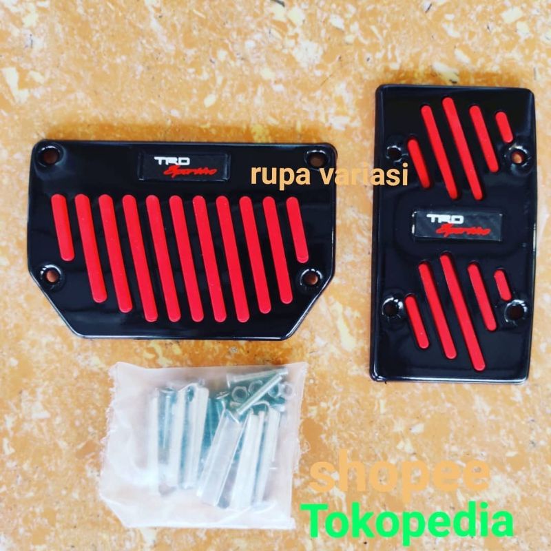 pedal gas + rem mobil matik matic warna merah crome hitam